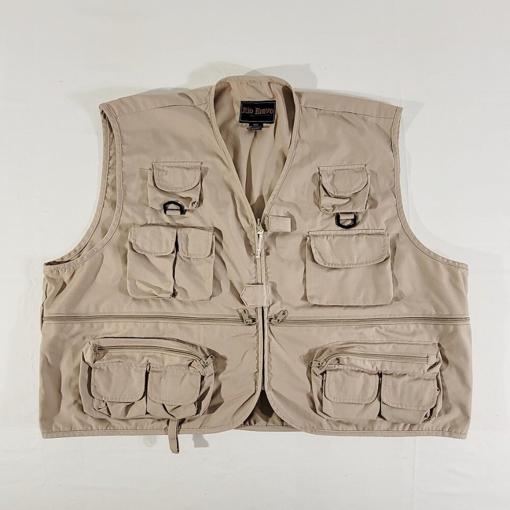 RIO BRAVO Mens 3X XXXL Fly Fishing Hunting Shooting Tackle Vest Jacket 14 Pocket